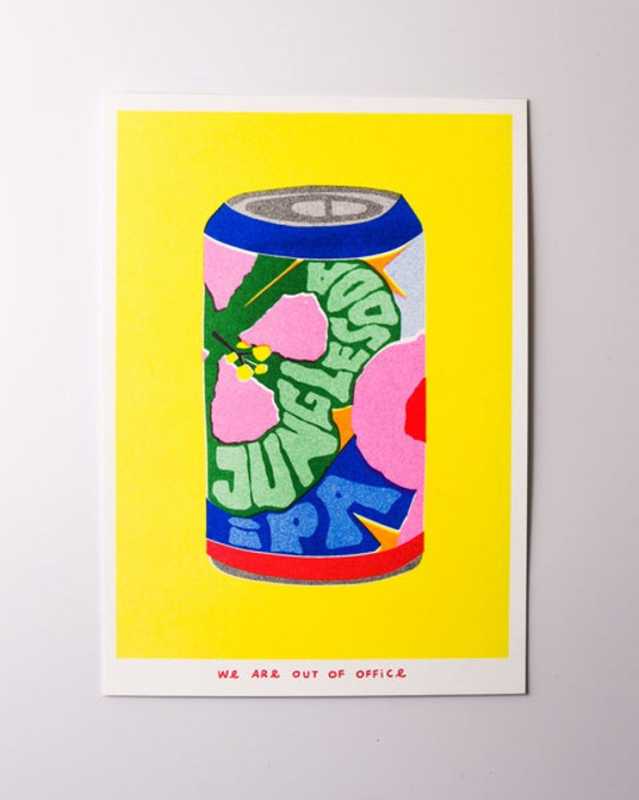 Home Decor we are out of office | We Art Out Of Office - Riso Print - A Can Of Jungle Soda Ipa