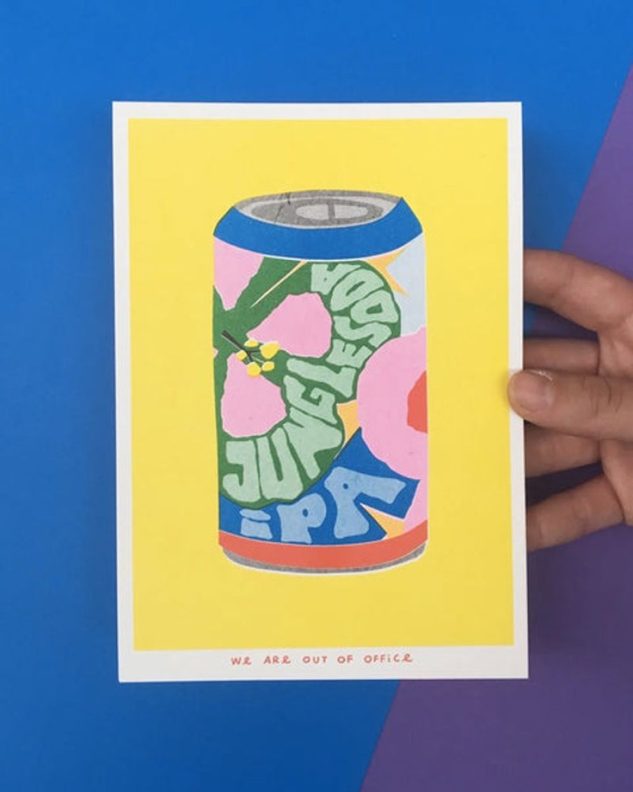 Home Decor we are out of office | We Art Out Of Office - Riso Print - A Can Of Jungle Soda Ipa