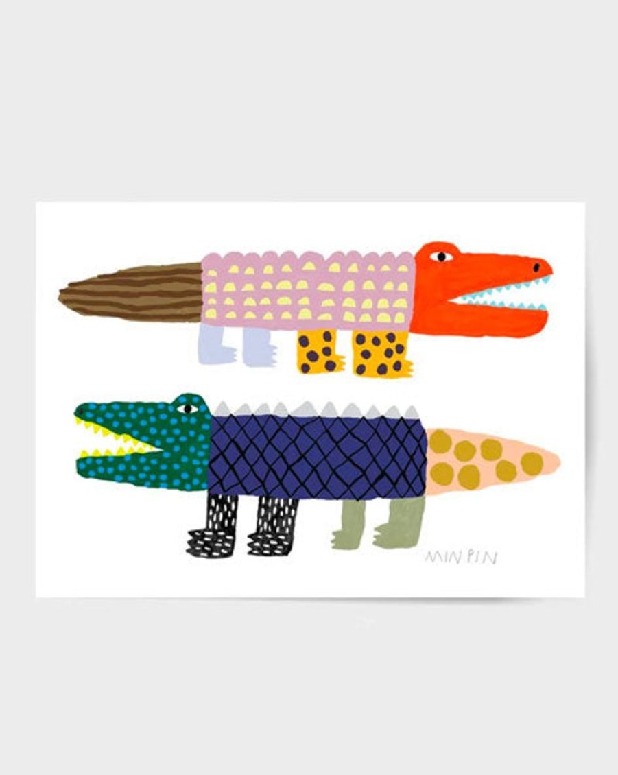 Kids & Babies Minpin | Minpin - Crocodile And Alligator Art Print