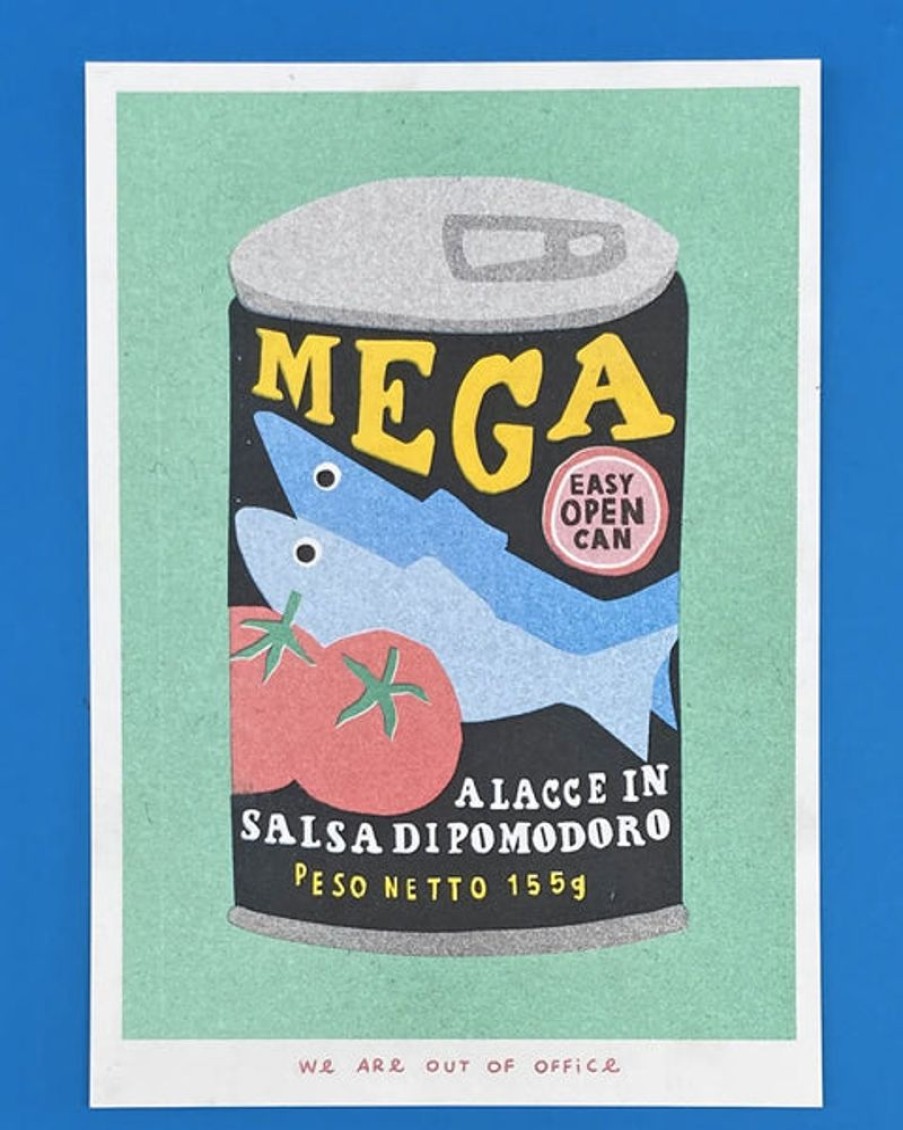 Home Decor we are out of office | We Are Out Of Office - Riso Print - Can Of Mega Sardines