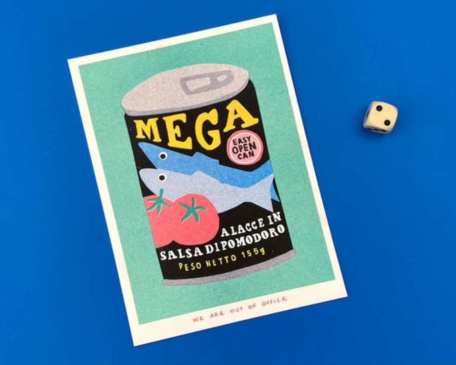 Home Decor we are out of office | We Are Out Of Office - Riso Print - Can Of Mega Sardines