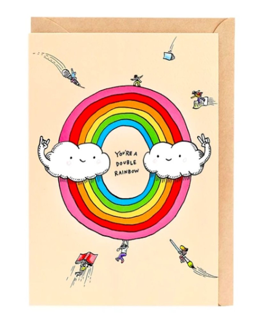 Cards Wally Paper Co | Wally Paper Co Cards - Double Rainbow