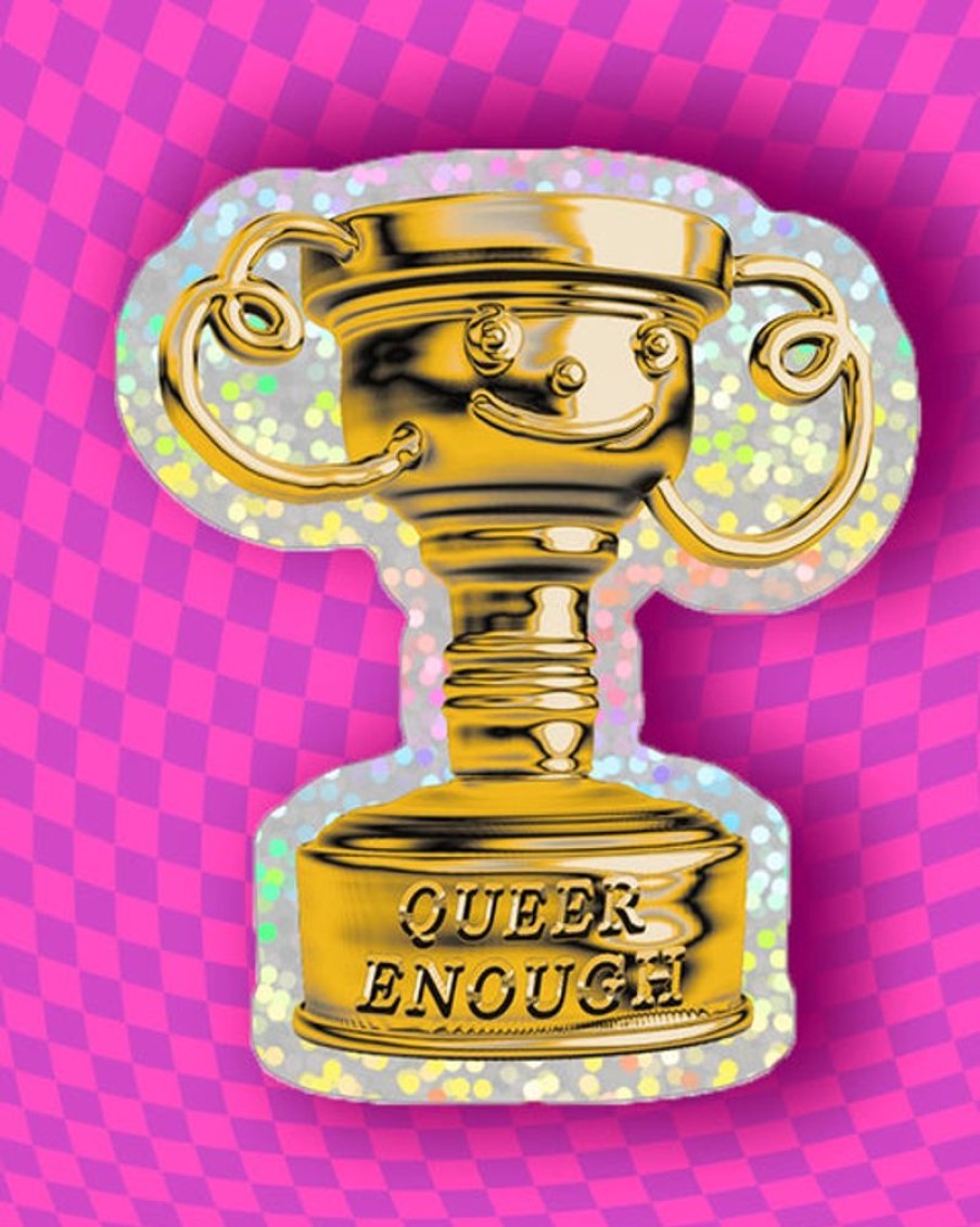 Stickers And Stationery Alex Luciano | Alex Luciano - Queer Enough Glitter Sticker