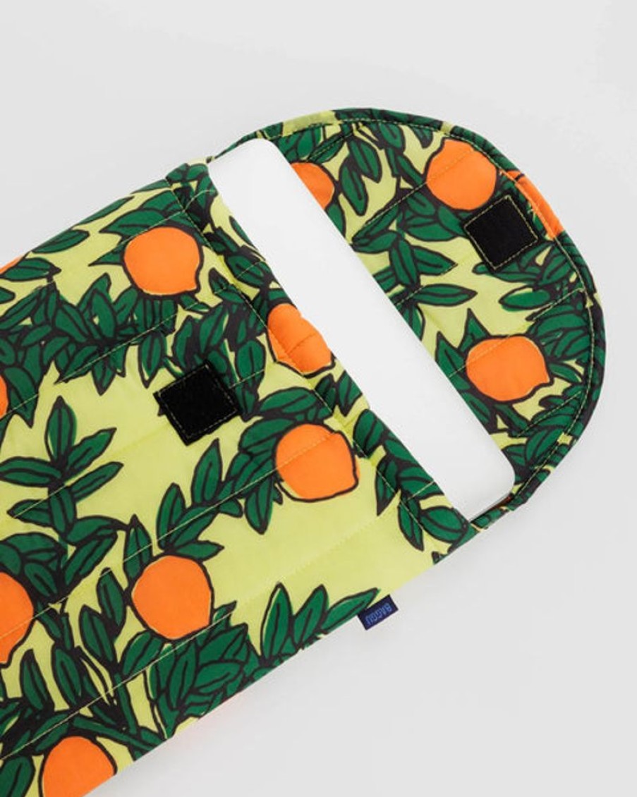 Accessories & Clothing Baggu | Baggu - Puffy Laptop Sleeve 16 Inch - Orange Tree Yellow