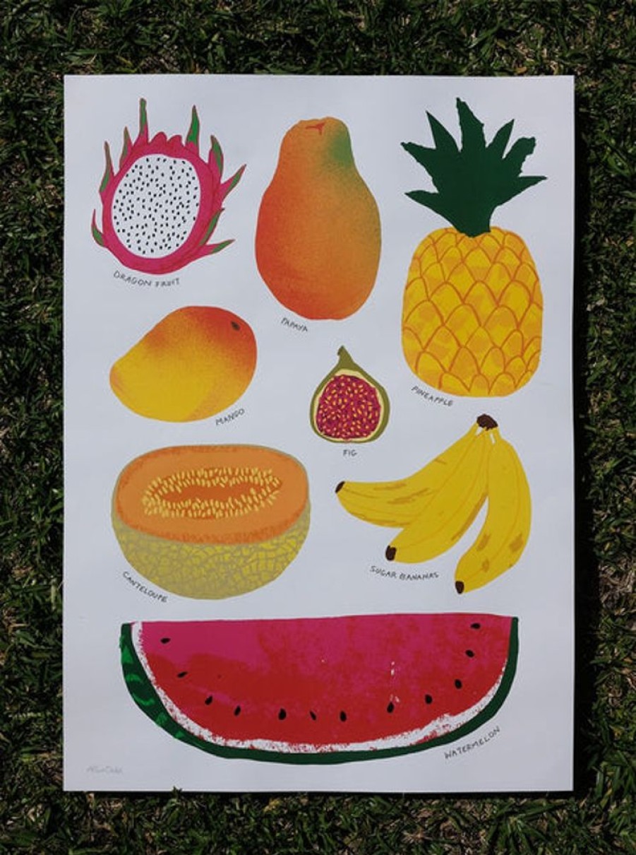 Home Decor Alice Oehr | Alice Oehr - Market Poster - Tropical Fruit - A2