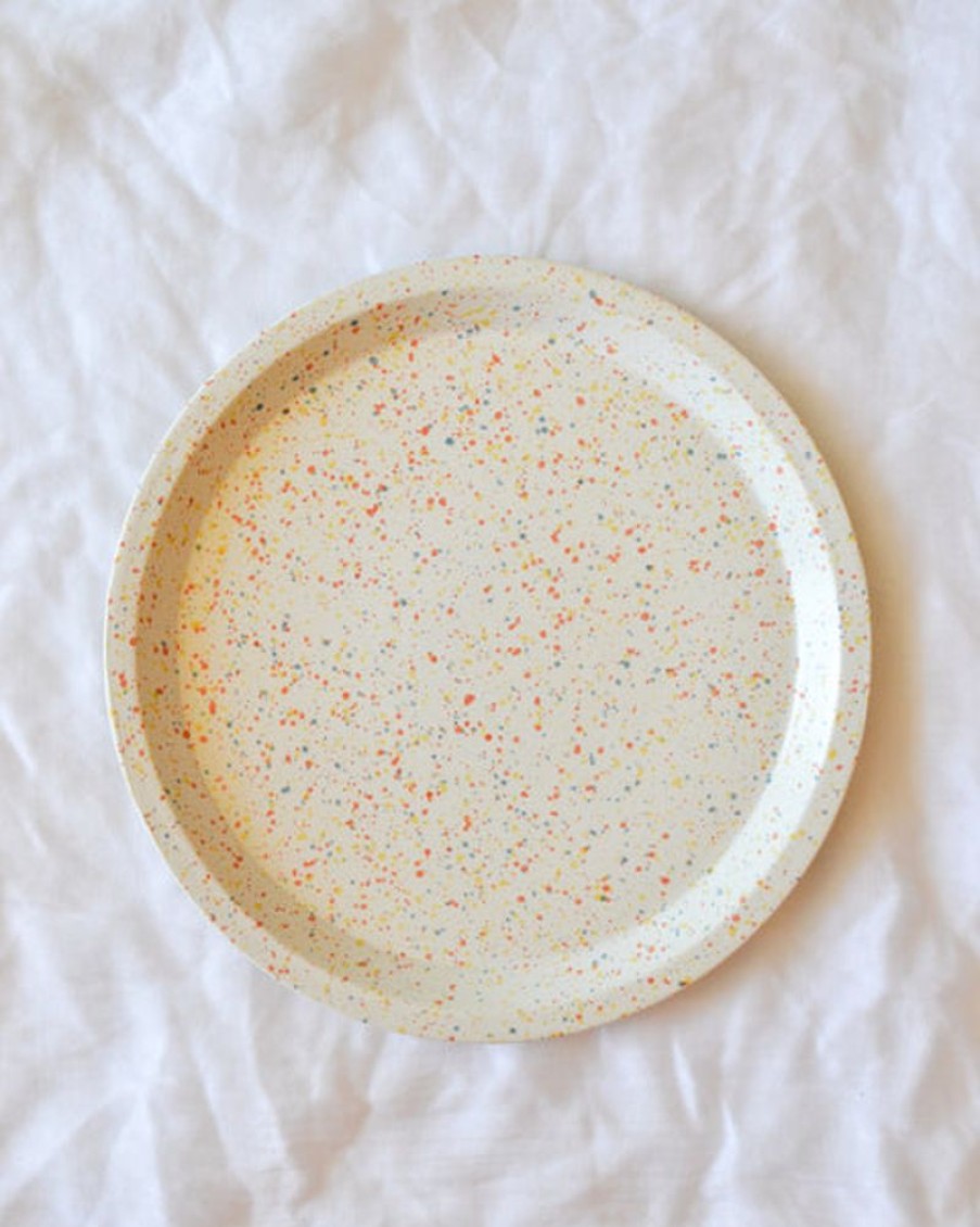 Home Decor chips japan | Chips Japan Plate - White And Orange Splash