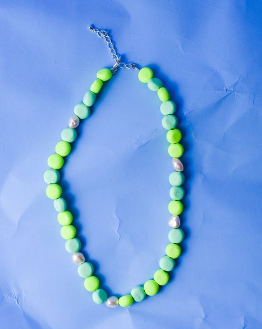 Jewellery Emily Green | Emily Green - Aquarius Bead And Pearl Necklace