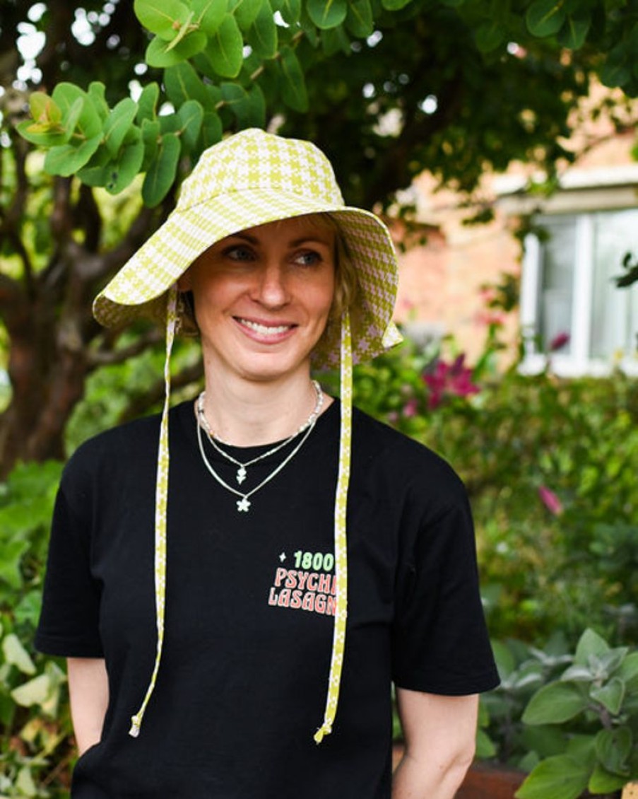 Accessories & Clothing Baggu | Baggu - Soft Sun Hat - Pink Pistachio Pixel Gingham