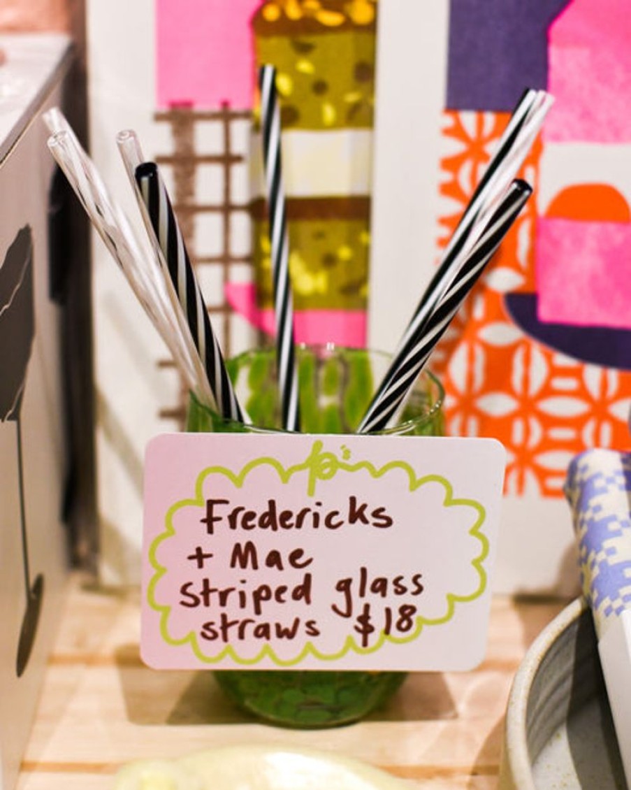 Tableware Fredericks u0026 Mae | Fredericks & Mae - Black & White Twisted Glass Straws