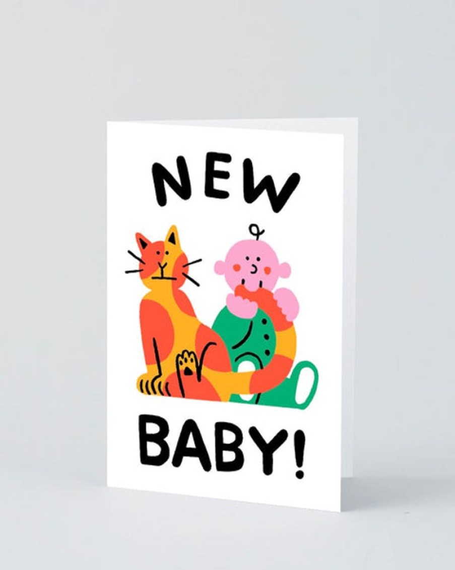 Kids & Babies Wrap | Wrap - Greetings Card - 'Baby And Cat'