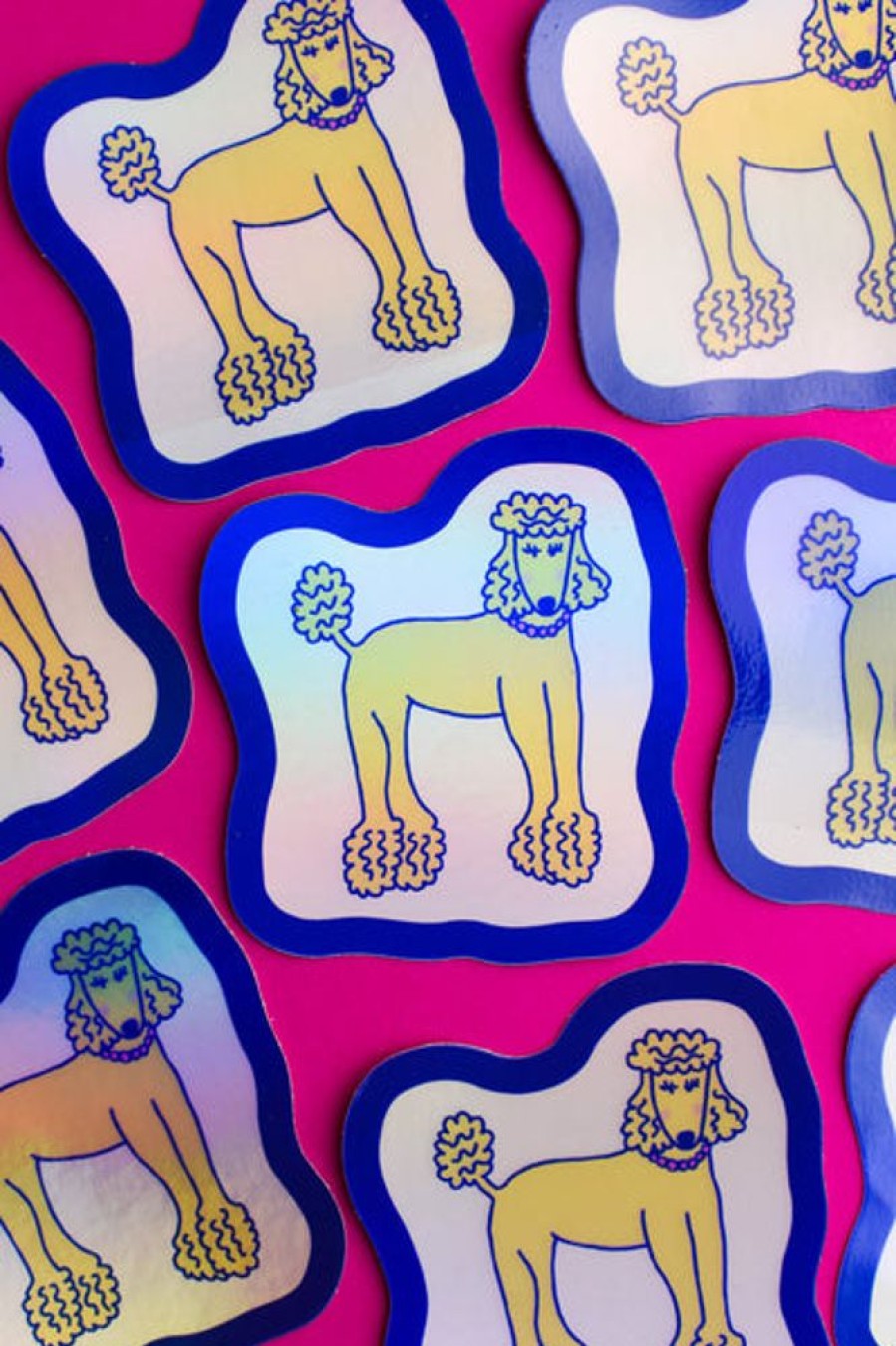 Stickers And Stationery Pinky's | Emily Green - Holographic Poodle Sticker