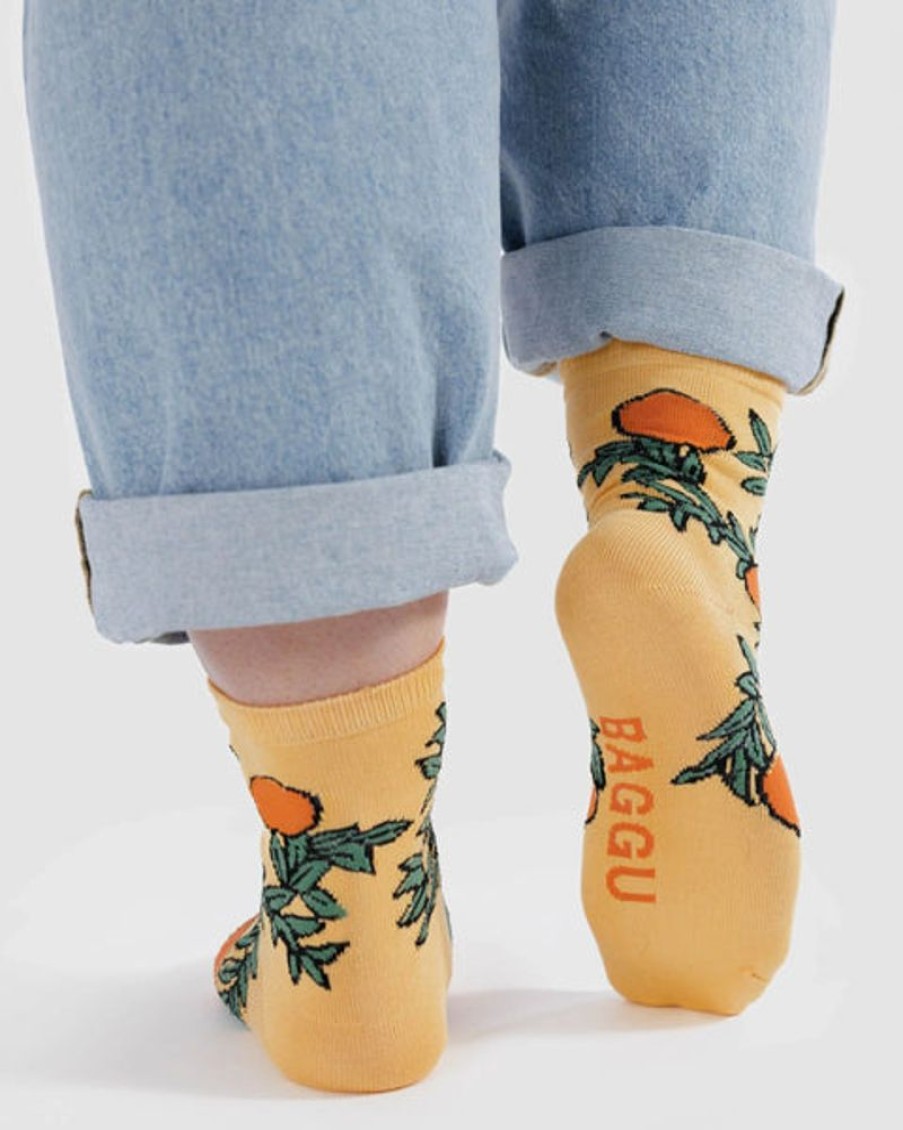 Accessories & Clothing Baggu | Baggu - Crew Sock - Orange Tree