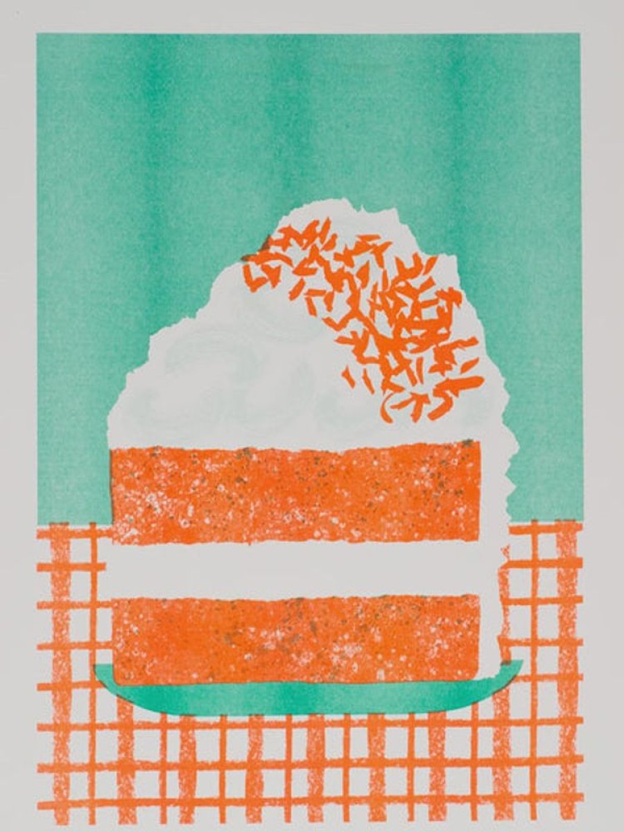 Home Decor Alice Oehr | Alice Oehr - Carrot Cake Slice Riso Print - A3