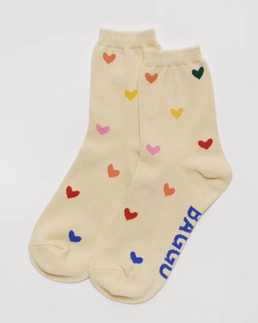 Accessories & Clothing Baggu | Baggu - Crew Sock - Hearts