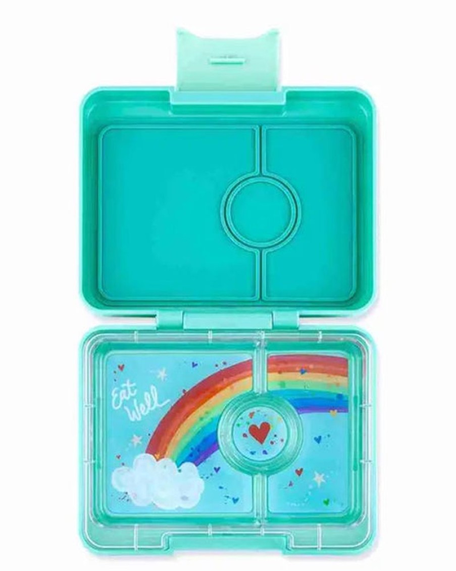 Tableware Yumbox | Yumbox - Snack 3 Compartment Bento Box - Tropical Aqua