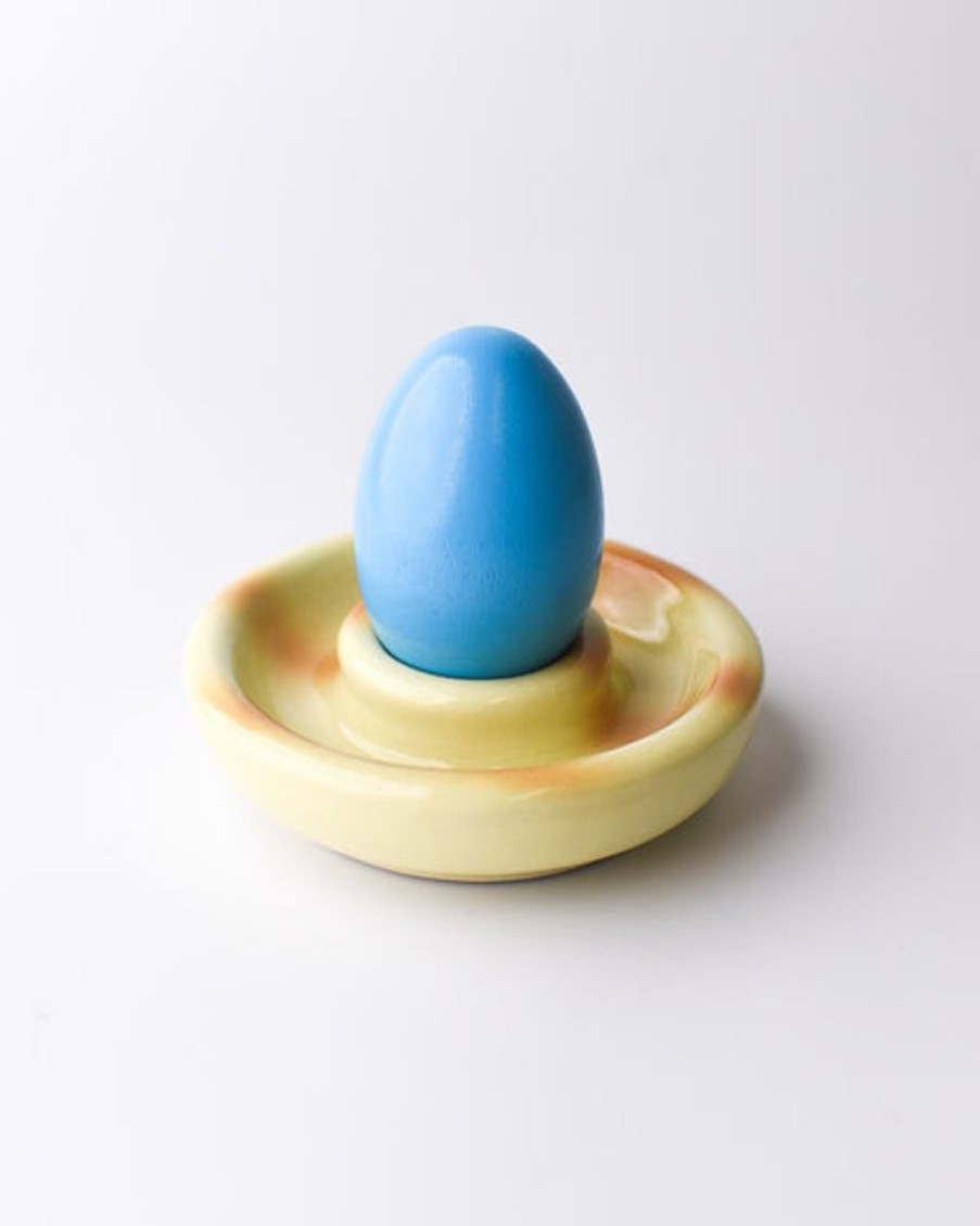 Home Decor Stacey's Ceramics | Stacey'S Ceramics - Egg Cup - Yellow/Brown