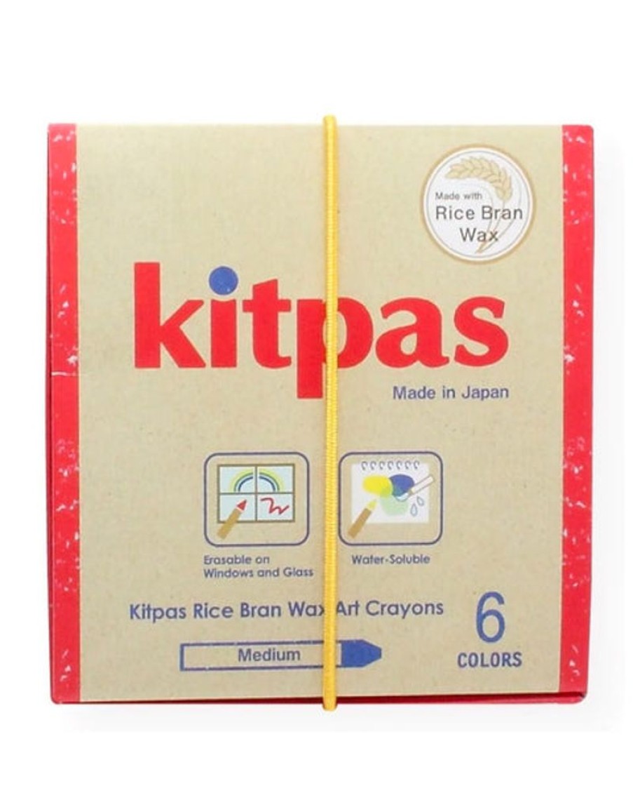 Stickers And Stationery Kitpas | Kitpas Medium Stick Rice Wax Crayons - 6 Colours