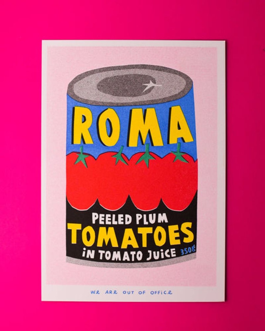 Home Decor we are out of office | We Are Out Of Office - Riso Print - Can Of Roma Tomatoes