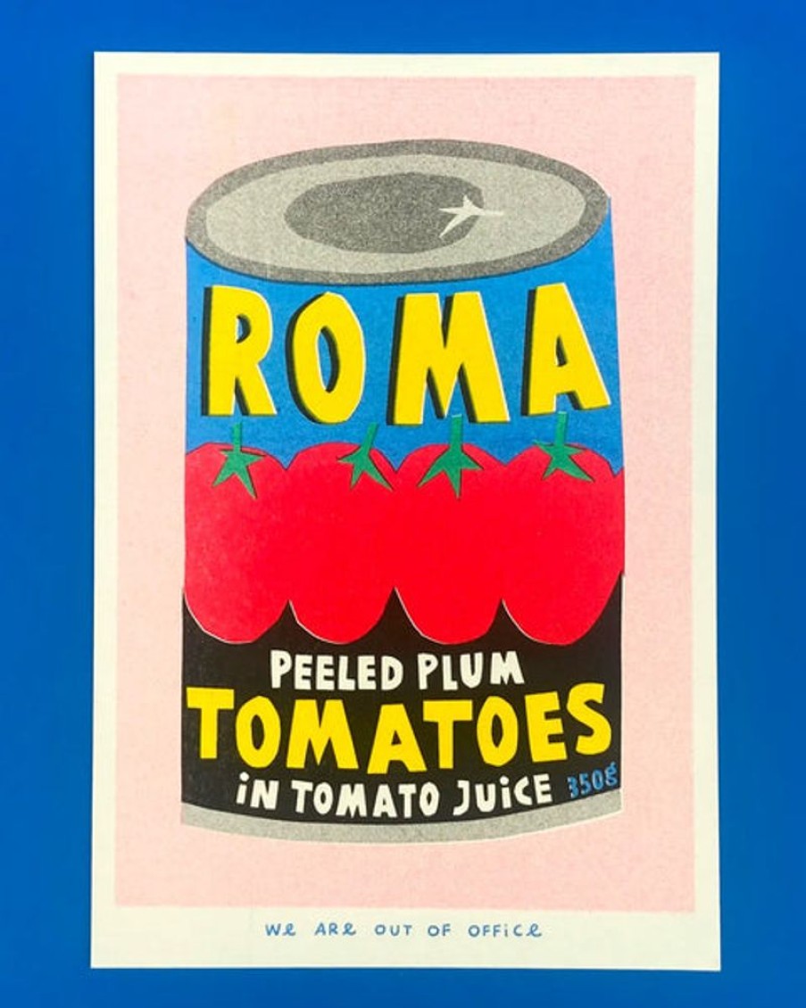 Home Decor we are out of office | We Are Out Of Office - Riso Print - Can Of Roma Tomatoes