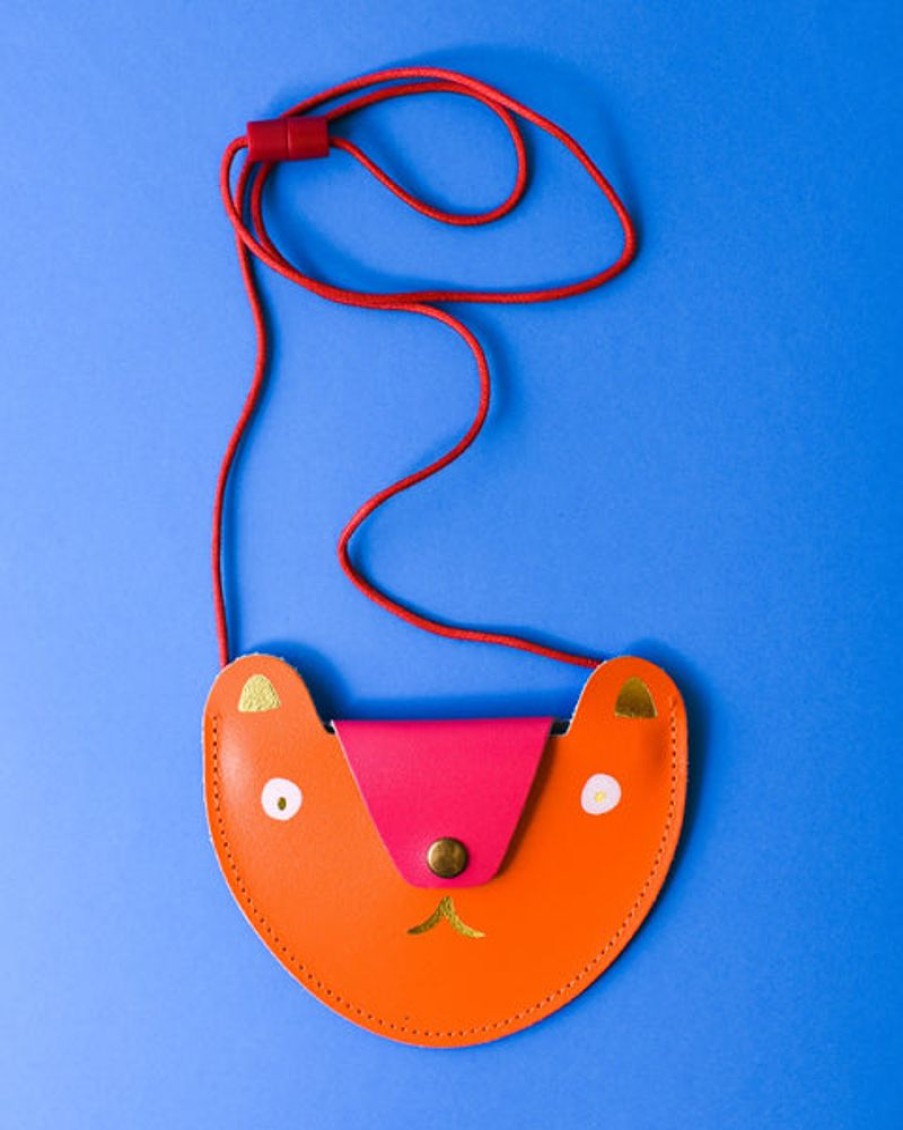 Kids & Babies Ark | Ark - Bear Pocket Purse - Orange And Pink