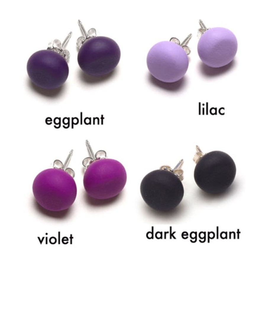 Jewellery Emily Green | Emily Green - Purple Tone Stud Earrings