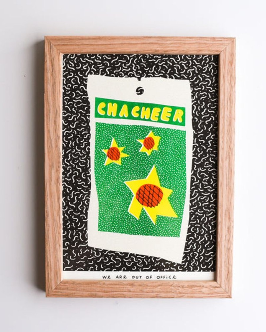 Home Decor we are out of office | We Are Out Of Office - Framed Riso Print - A Colourful Bag Of Sunflowe