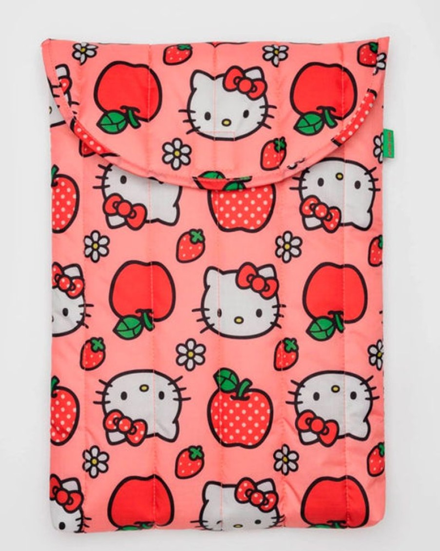 Accessories & Clothing Baggu | Baggu - Puffy Laptop Sleeve 16 Inch - Hello Kitty Apple