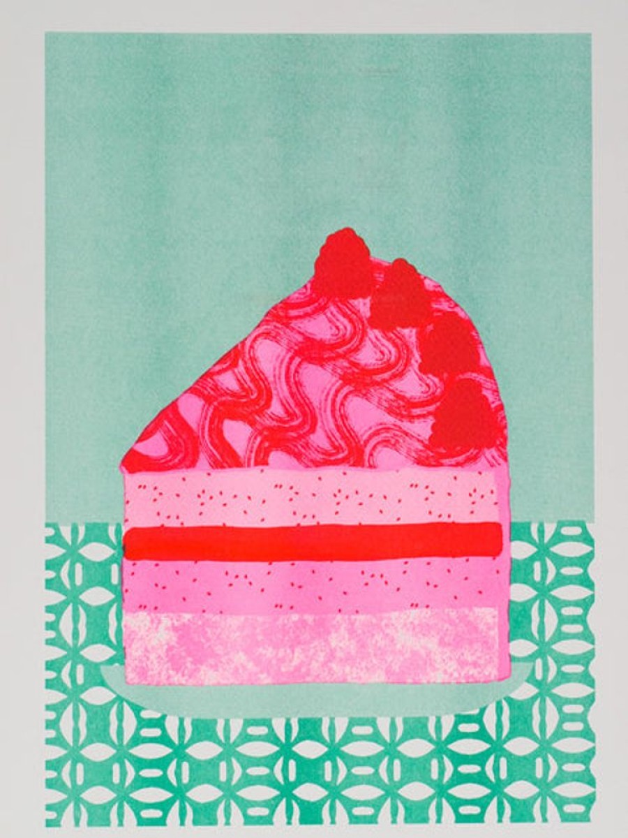 Kids & Babies Alice Oehr | Alice Oehr - Raspberry Royale Slice Riso Print - A3