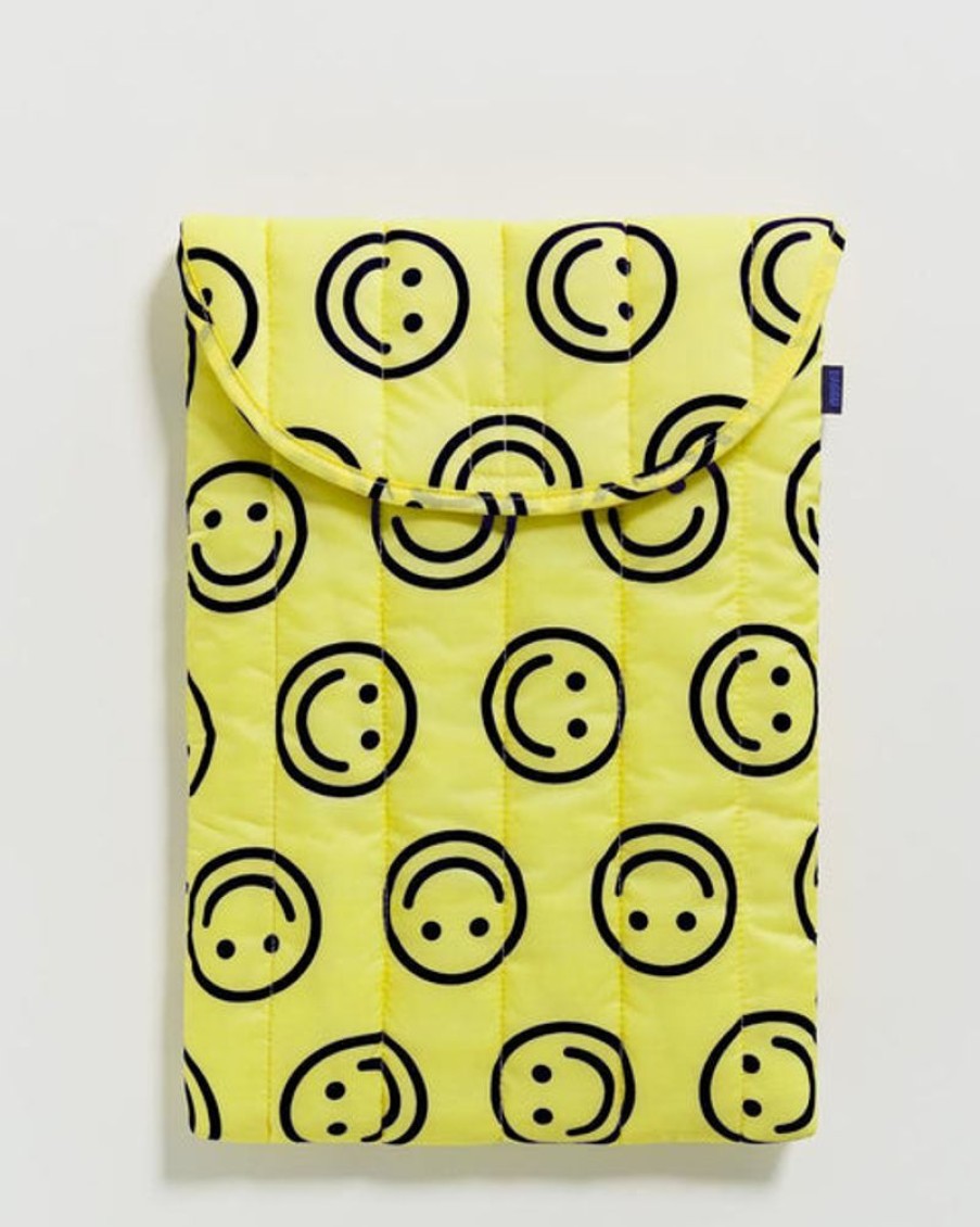 Accessories & Clothing Baggu | Baggu - Puffy Laptop Sleeve 16 Inch - Yellow Happy