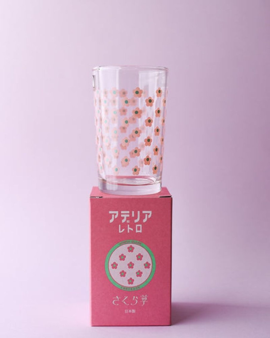 Tableware Aderia | Aderia Retro Glass - Sakuragusa Pink Flowers