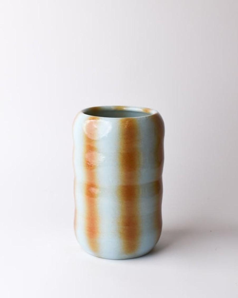 Home Decor Stacey's Ceramics | Stacey'S Ceramics - Wavy Vessel Blue/Brown