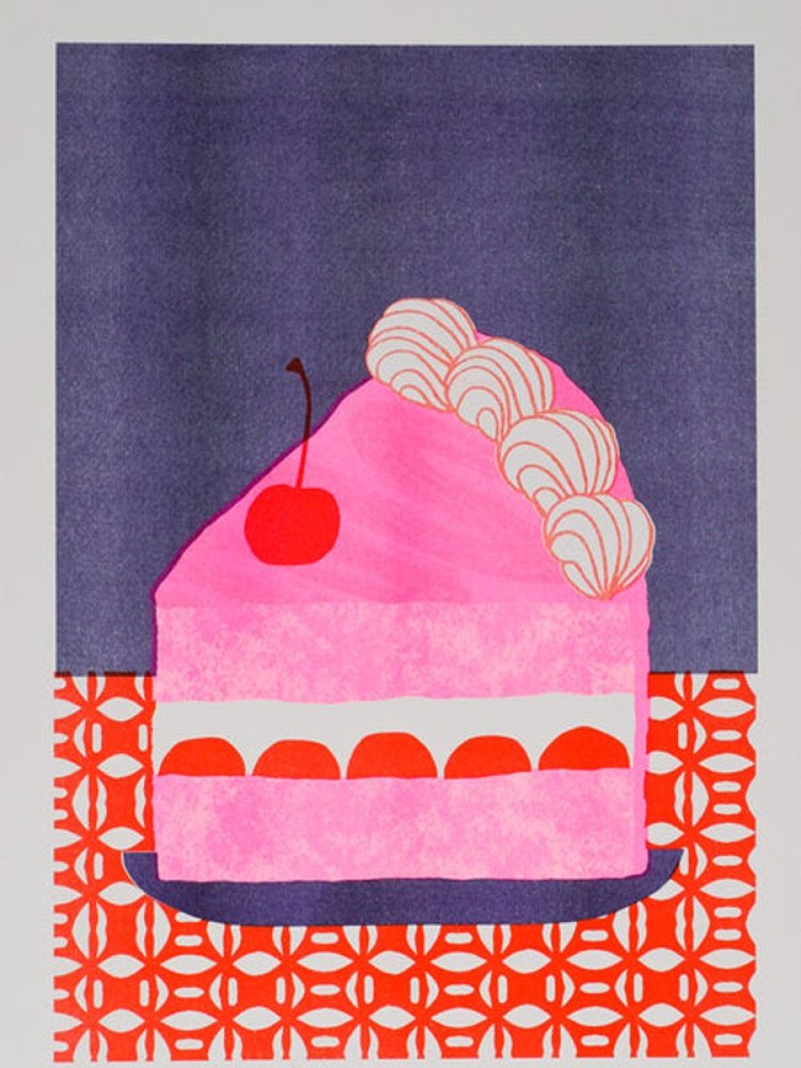 Kids & Babies Alice Oehr | Alice Oehr - Cherry Bombe Slice Riso Print - A3