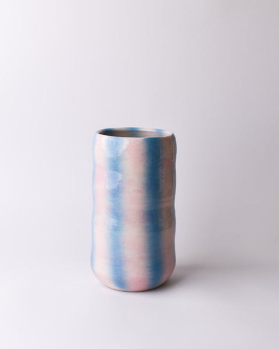 Home Decor Stacey's Ceramics | Stacey'S Ceramics - Wavy Vessel Pink/Blue