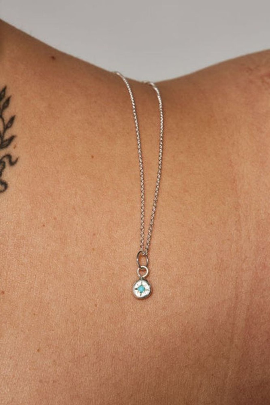 Jewellery Ada Hodgson | Ada Hodgson - Birthstone Star Necklace - December - Turquoise- Sterlin