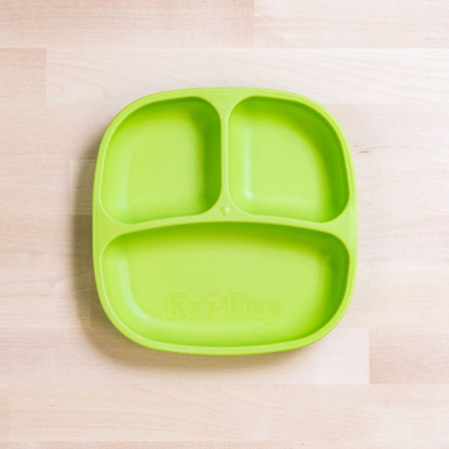 Kids & Babies Re-Play | Re-Play - Divided Plate - Lime Green