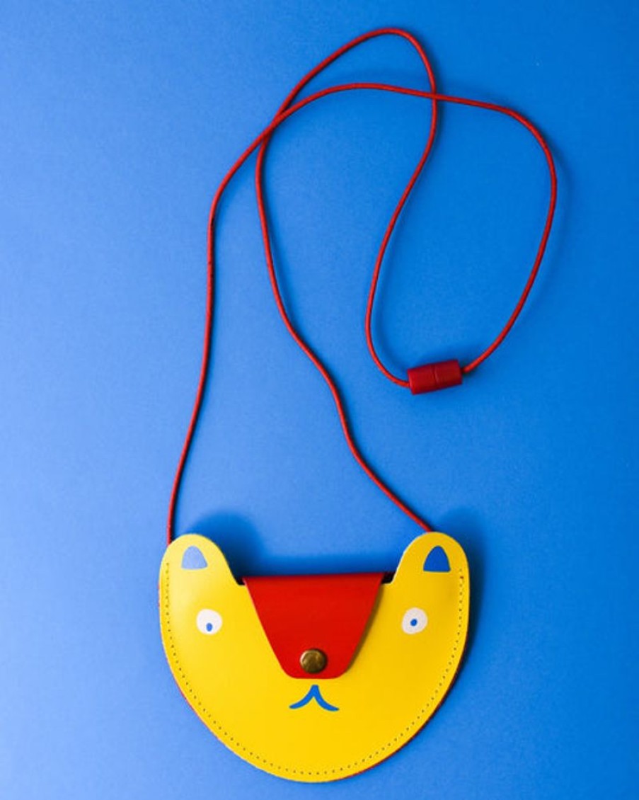 Accessories & Clothing Ark | Ark - Bear Pocket Purse - Yellow And Red