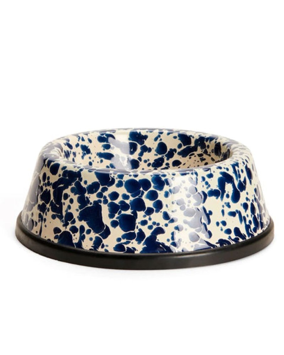 Tableware Crow Canyon | Crow Canyon - Pet Bowl Splatter Large Navy And Cream