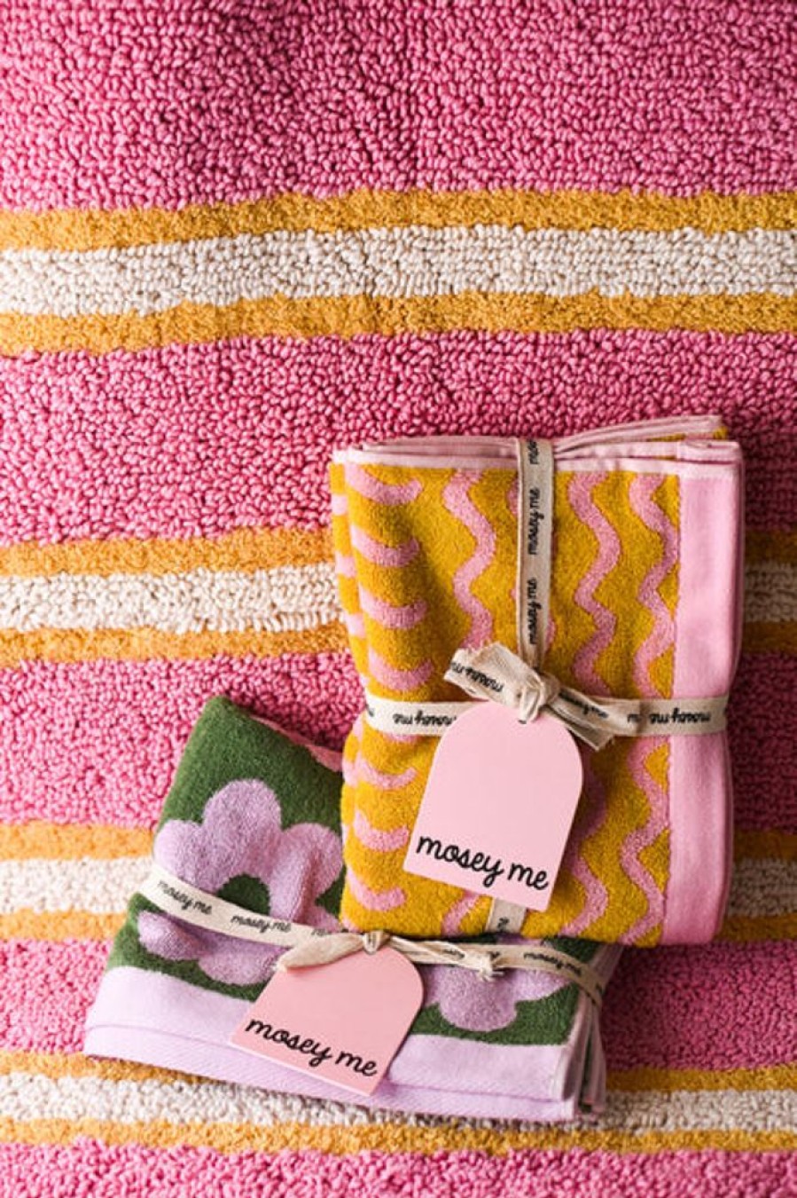 Home Decor Mosey Me | Mosey Me - Stripe Bath Mat