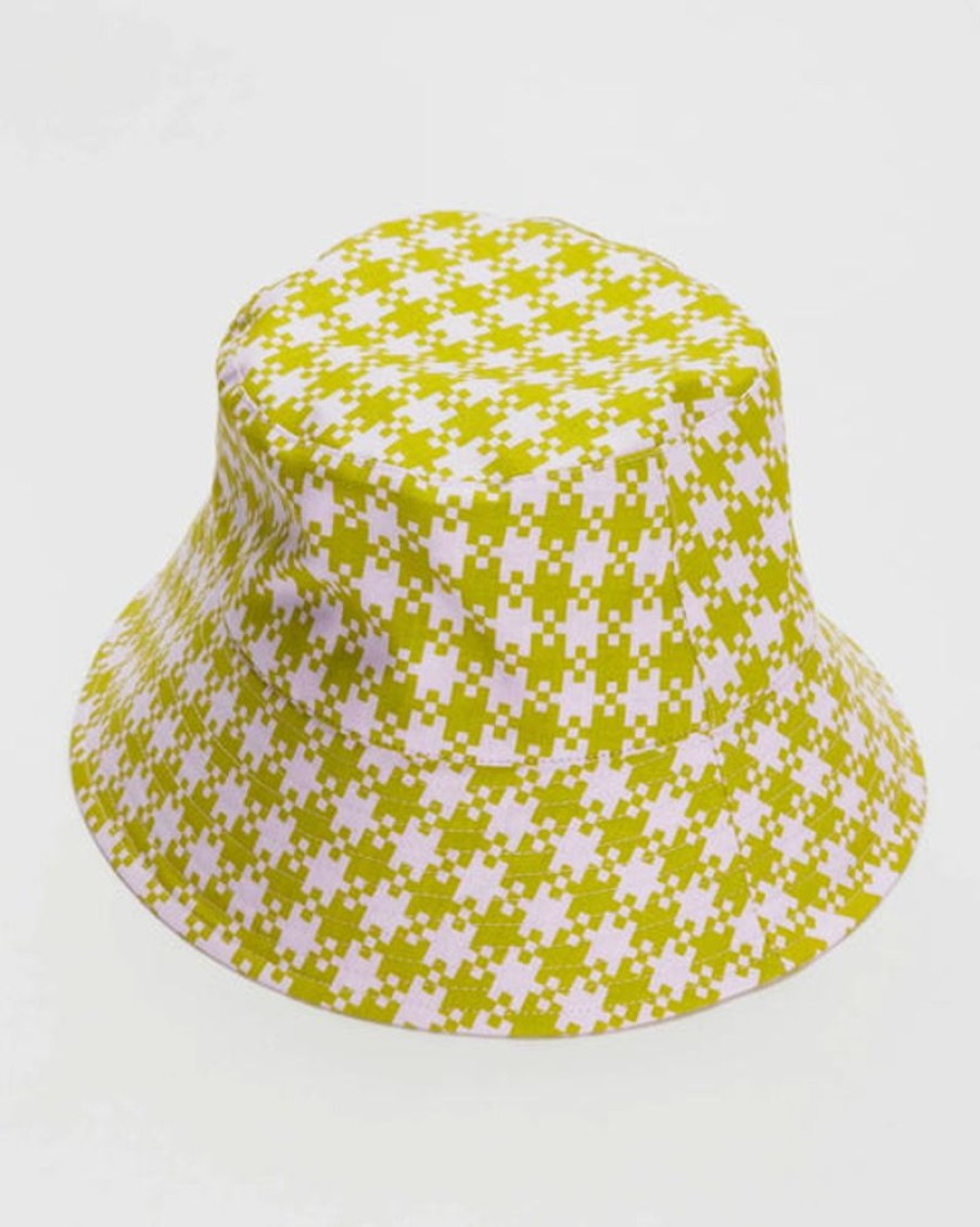 Accessories & Clothing Baggu | Baggu - Pink Pistachio Pixel Gingham Bucket Hat