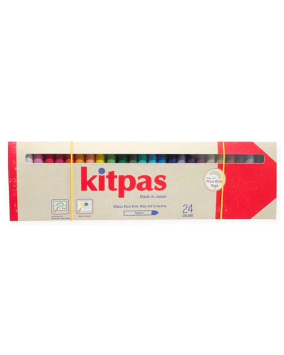 Stickers And Stationery Kitpas | Kitpas Medium Stick Rice Wax Crayons - 24 Colours