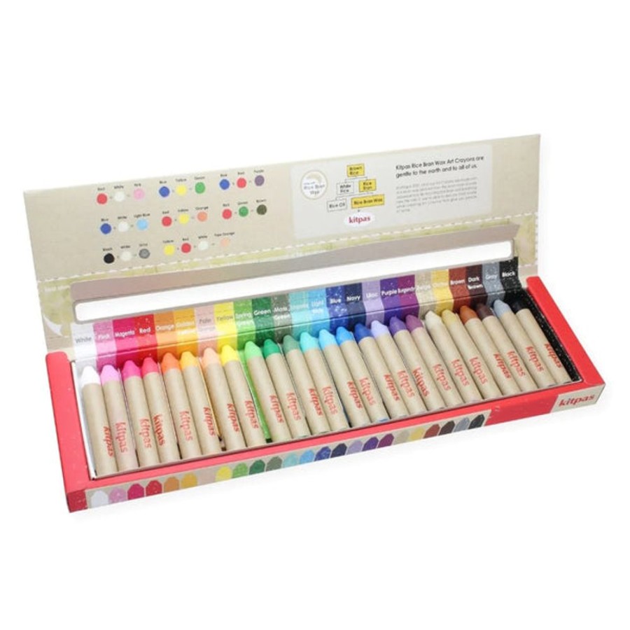 Stickers And Stationery Kitpas | Kitpas Medium Stick Rice Wax Crayons - 24 Colours