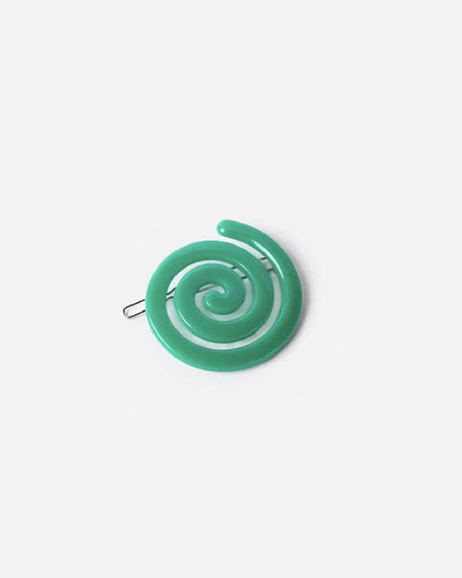 Accessories & Clothing Chunks | Chunks - Swirl Barrette Clip In Green