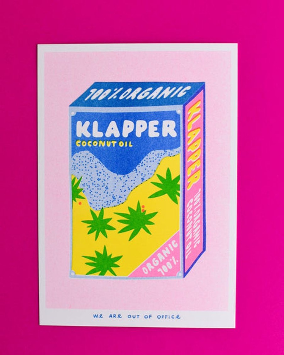 Home Decor we are out of office | We Are Out Of Office - A Risograph Print Of Klapper Organic Coconut Oi