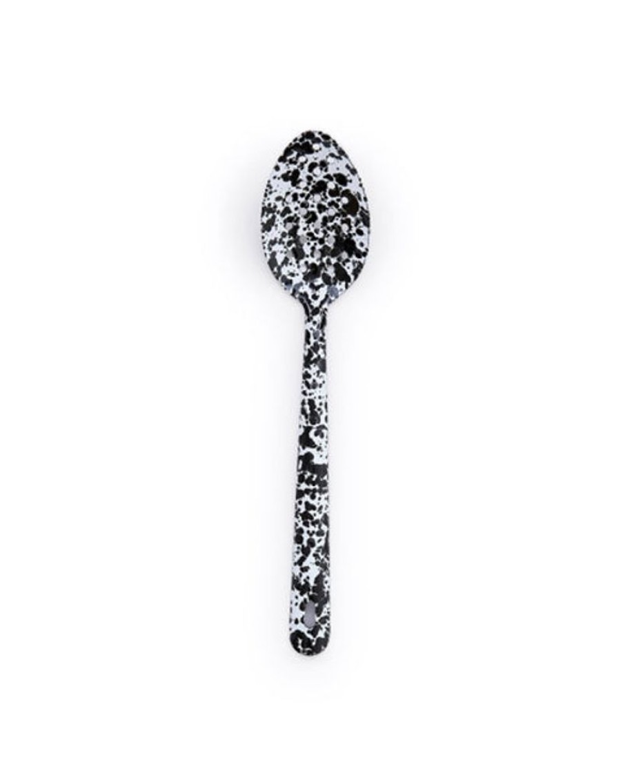 Tableware Crow Canyon | Crow Canyon - Splatter Large Slotted Spoon - Black