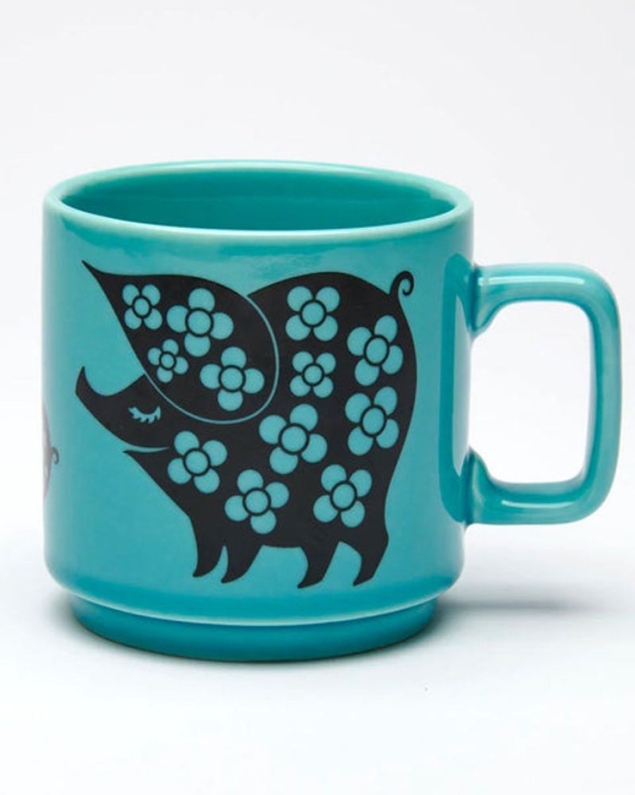 Tableware Magpie | Magpie X Hornsea Mug - Piggie Family Teal