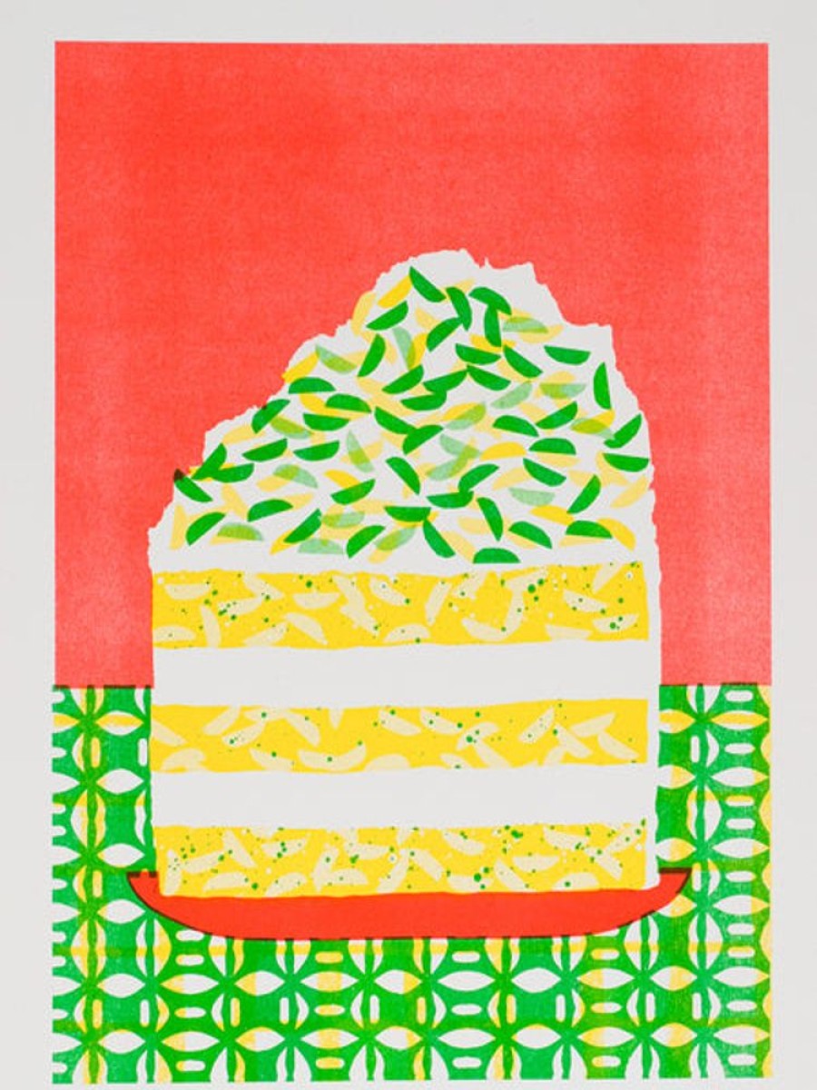 Home Decor Alice Oehr | Alice Oehr - Pistachio Sponge Slice Riso Print - A3