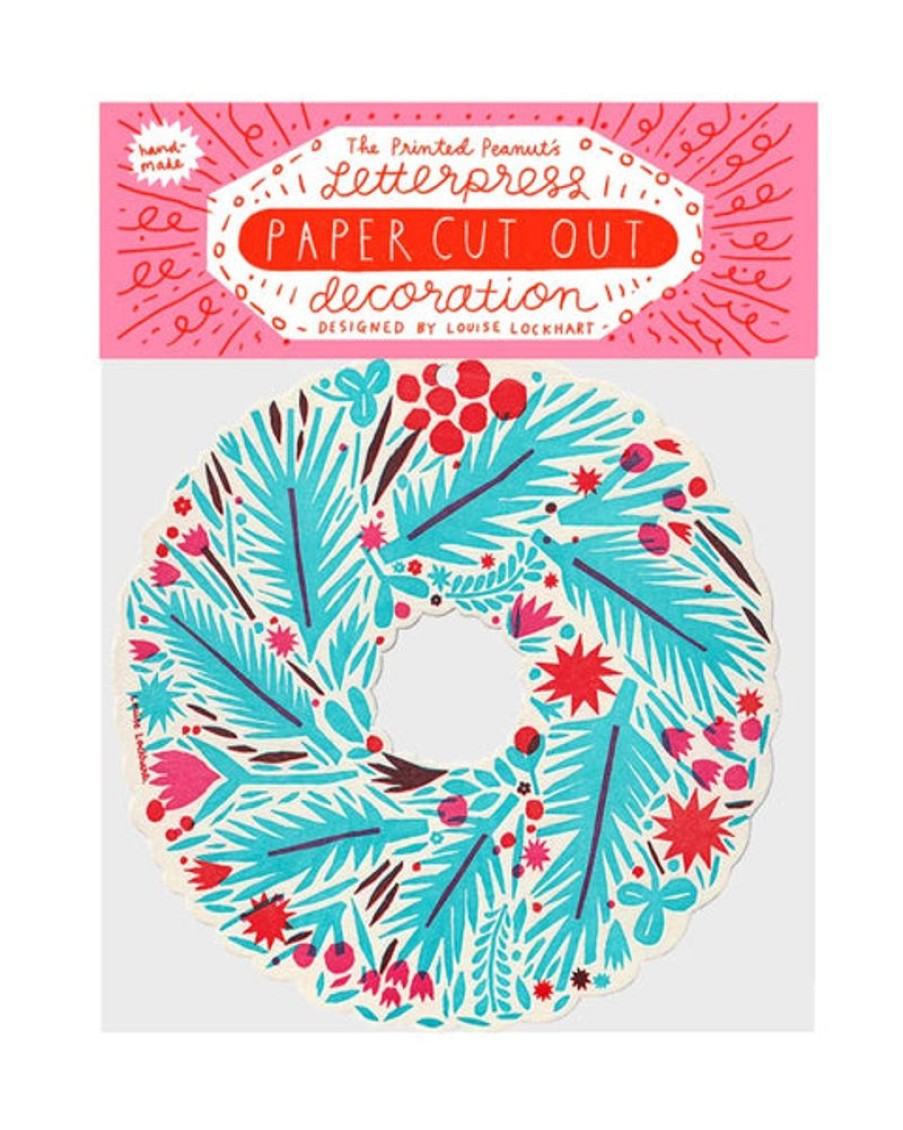 Cards The Printed Peanut | The Printed Peanut - Letterpressed Winter Wreath Decoration