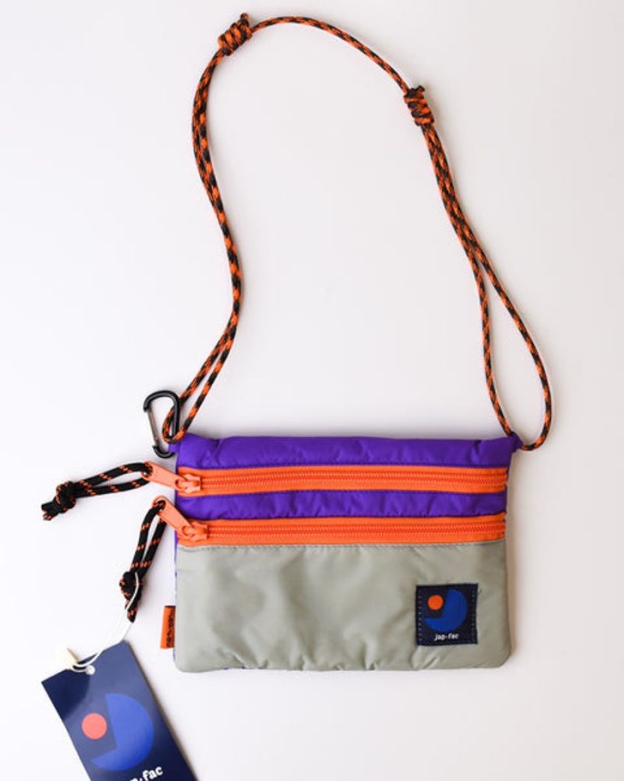 Accessories & Clothing Japfac | Japfac - Mini Candy Nylon Bag - Horiz (Purple And Grey)