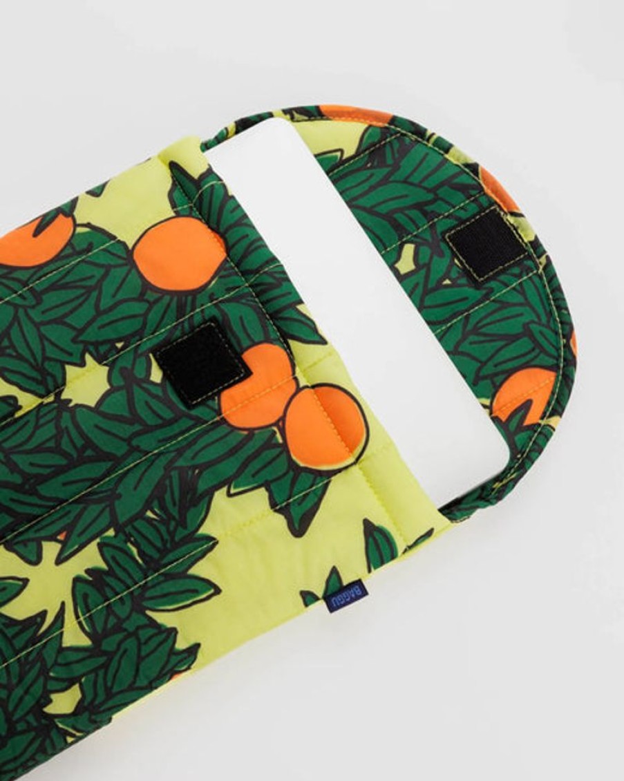 Accessories & Clothing Baggu | Baggu - Puffy Laptop Sleeve - 13/14 Inch - Orange Tree Yellow