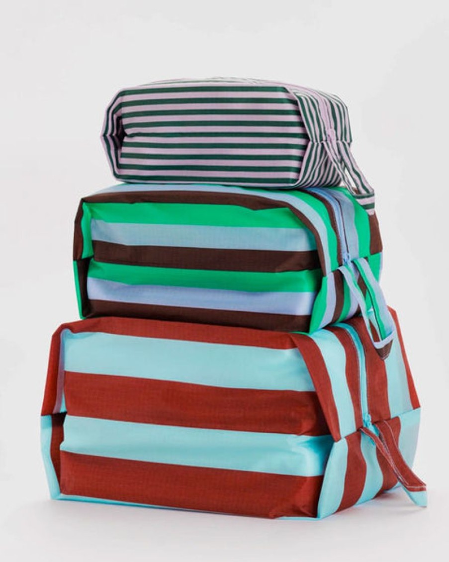 Accessories & Clothing Baggu | Baggu - 3D Zip Set - Vacation Stripe Mix